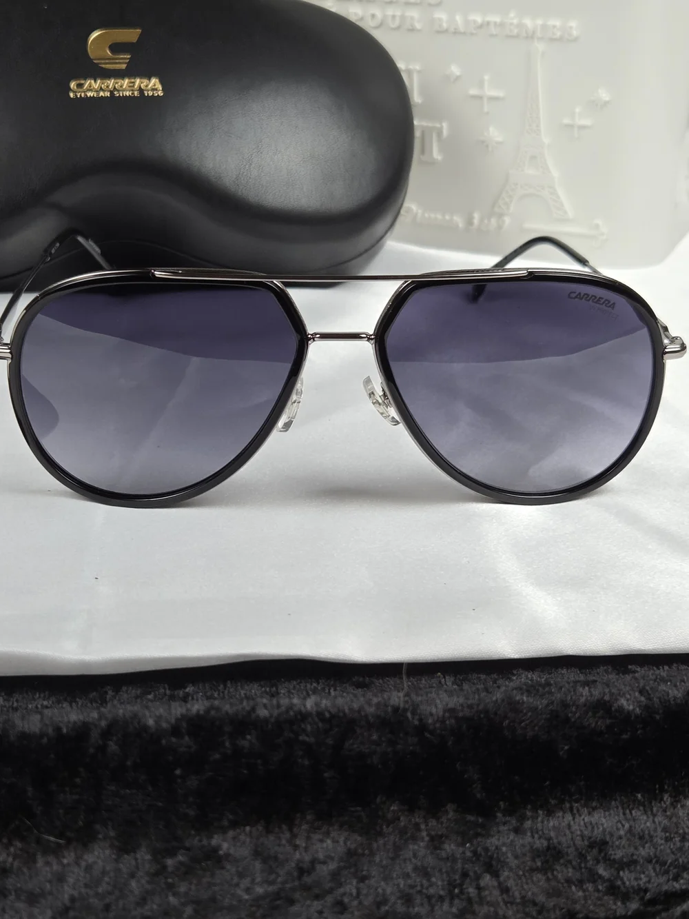 Carrera 295/S Aviator Sunglasses 58mm Gunmetal Gray Gradient Lenses w/ Case
